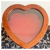 Heart-Shaped Jewelry Box on Pedestal - Glass Top, Velvet Interior, 15x15x29