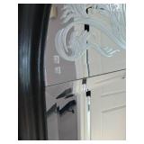 Arch Mirror - Black Frame - Frosted Filigree Pattern