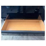 Black High-Gloss Wardrobe Cabinet - 2-Doors, 2 Drawers