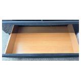 Black High-Gloss Wardrobe Cabinet - 2-Doors, 2 Drawers