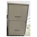 Two-Drawer Metal Filing Cabinet on Casters - 18x14x26