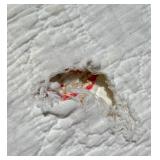 Patchwork Star Quilt - Hexagon Star Patchwork with Floral Prints & Pink Binding - Damaged - For crafts/repurposing