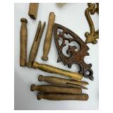 Antique Match Holder - Miniature Bottles, Clothes Pins & Parts Collection