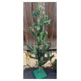 Two Small Artificial Christmas Trees & Merry Christmas Doormat