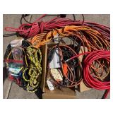 Assorted Extension Cords, Rope & Air Hose