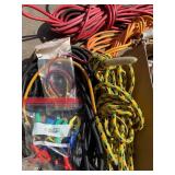 Assorted Extension Cords, Rope & Air Hose