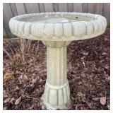 Massarelli Stone Bird Bath with Fluted Pedestal - 24-Inch Bowl Garden Ornament