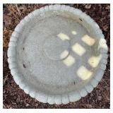 Massarelli Stone Bird Bath with Fluted Pedestal - 24-Inch Bowl Garden Ornament