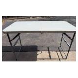 Office Star Folding Table - Gray Top, Collapsible Metal Frame