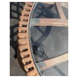 Round Glass-Top Cast Iron Patio Table