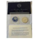 1971 S-Eisenhower Uncirculated Silver Dollar with token- original package with COA