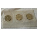 1979 P/D/S Susan B Anthony 3 Coin Dollar Souvenir Set - cello wrap