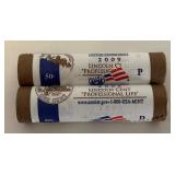 2009 P&D Lincoln Cent Professional Life 2 Roll Set - Original Package