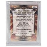 Kevin Garnett, Gary Payton, Michael Jordan, Grant Hill, Anfernee Hardaway, Kobe Bryant 2019 Leaf In The Game Used All-Star Game History Prime #ASGP-15 Beckett Graded 8.5 - Basketball Card