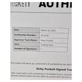 Kirby Puckett Auto on 1988 Topps All-Star Signed Trading Card #391 With Beckett Letter of Authenticity - Minnesota Twins Baseball Card