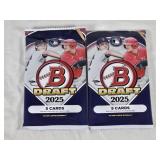 Lot of 2 Unopened Baseball Card Packs - 2025 Bowman Draft Series Featuring MLB Players
