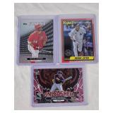 Lot of 3 Refractors Featuring Derek Jeter, Bryce Harper, and Jasson Dominguez Including Topps Finest and Donruss Unleashed