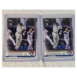 Lot of 2 Vladimir Guerrero Jr. Rookie Cards from 2019 Topps Update Series US62 - Toronto Blue Jays Cards