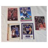 Lot of 5 Star Basketball Cards Featuring Michael Jordan, Kobe Bryant, and Anthony Edwards. Includes special features like "8-Bit Ballers" and "MJ Exclusives".