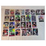 Lot of 27 Baseball Cards Featuring Players like Mike Trout, Nolan Ryan, and Derek Jeter with Various Sets and Rookie Cards.