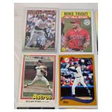 Lot of 27 Baseball Cards Featuring Players like Mike Trout, Nolan Ryan, and Derek Jeter with Various Sets and Rookie Cards.