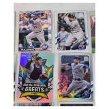 Lot of 27 Baseball Cards Featuring Players like Mike Trout, Nolan Ryan, and Derek Jeter with Various Sets and Rookie Cards.