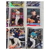 Lot of 27 Baseball Cards Featuring Players like Mike Trout, Nolan Ryan, and Derek Jeter with Various Sets and Rookie Cards.