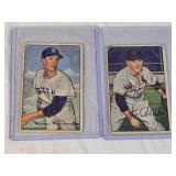Lot of 2 Baseball Cards Featuring Maurice McDermott and Joe Presko from 1952 Bowman Series.