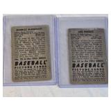 Lot of 2 Baseball Cards Featuring Maurice McDermott and Joe Presko from 1952 Bowman Series.