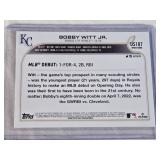 Bobby Witt Jr. Rookie 2022 Topps Rookie Debut #US187 - Kansas City Royals Baseball Card