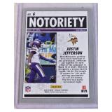 Justin Jefferson 2025 Panini Mosaic Notoriety #6 Silver Holo - Minnesota Vikings Football Card