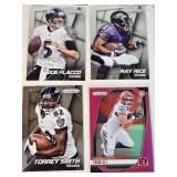 Lot of 30+ Stars and Rookie Football Cards Featuring Players like Joe Flacco, Brett Favre, and Cooper Kupp with Rookie and Special Edition Cards
