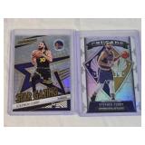 Lot of 2 Stephen Curry Basketball Cards including Panini Revolution Star Gazing and Rookies & Stars Crusade Holo.