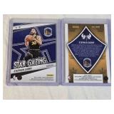 Lot of 2 Stephen Curry Basketball Cards including Panini Revolution Star Gazing and Rookies & Stars Crusade Holo.