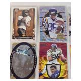 Lot of 27 Minnesota Vikings Football Cards featuring players like Alan Page, Warren Moon, Justin Jefferson, and Adrian Peterson. Includes Rookie, Holo, and Vintage cards.