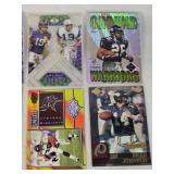 Lot of 27 Minnesota Vikings Football Cards featuring players like Alan Page, Warren Moon, Justin Jefferson, and Adrian Peterson. Includes Rookie, Holo, and Vintage cards.