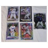 Lot of 5 Mojo Refractors Featuring Prospects Jasson Dominguez, Nick Gonzales, Luis Rodriguez, Aidan Miller, and Felinin Celesten