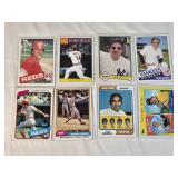 Lot of 8 Baseball Cards Featuring Pete Rose, Yogi Berra, and Johnny Bench with Record Breaker and Manager Cards.