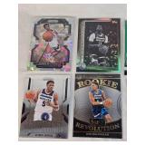 Lot of 13 Minnesota Timberwolves Basketball Cards featuring players like Anthony Edwards, Rudy Gobert, and Jaden McDaniels. Includes Rookie, Holo, and Special Edition cards such as "Deep Space" and "E