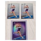 Lot of 3 Simona Halep Tennis Cards including Topps Chrome Refractor Numbered 027/199 and Base Cards