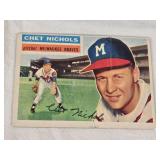 Lot of 13 Vintage Baseball Cards Featuring Chet Nichols, Marty Perez, Jim Hardin, and Milwaukee Brewers Team Card.