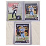 Lot of 3 Drake Maye Rookie Cards including 2024 Score and Donruss sets - New England Patriots.