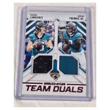 Trevor Lawrence & Brian Thomas Jr. 2025 Panini Rookies & Stars Team Duals Dual relic #TD-JAX - Jacksonville Jaguars Football Card