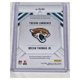 Trevor Lawrence & Brian Thomas Jr. 2025 Panini Rookies & Stars Team Duals Dual relic #TD-JAX - Jacksonville Jaguars Football Card