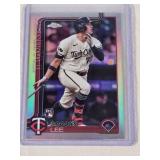 Brooks Lee Rookie 2025 Topps Chrome Refractor #234 - Minnesota Twins Baseball Card