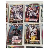 Lot of 39 1st Bowman Football Cards featuring various players including Deontae Lawson, Francisco Mauigoa