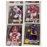Lot of 39 1st Bowman Football Cards featuring various players including Deontae Lawson, Francisco Mauigoa