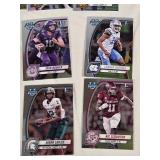 Lot of 39 1st Bowman Football Cards featuring various players including Deontae Lawson, Francisco Mauigoa