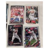 Lot of 14 Baseball Rookie Cards Featuring Adley Rutschman, Evan Carter, and Colton Cowser. Includes various brands with special features like holographic and holiday designs.