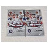 Lot of 2 Unopened Packs Topps Chrome 2021 Update Series Baseball